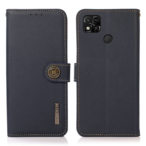 Custodia Portafoglio In Pelle Cover con Supporto B02H per Xiaomi Redmi 9C Blu