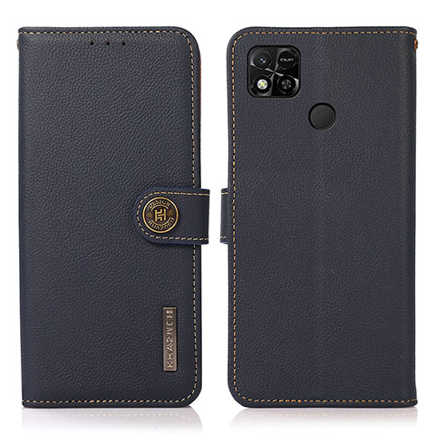 Custodia Portafoglio In Pelle Cover con Supporto B02H per Xiaomi Redmi 9C NFC Blu