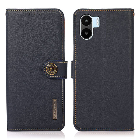 Custodia Portafoglio In Pelle Cover con Supporto B02H per Xiaomi Redmi A2 Plus Blu