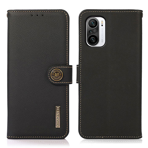 Custodia Portafoglio In Pelle Cover con Supporto B02H per Xiaomi Redmi K40 5G Nero