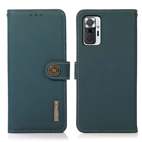 Custodia Portafoglio In Pelle Cover con Supporto B02H per Xiaomi Redmi Note 10 Pro Max Verde