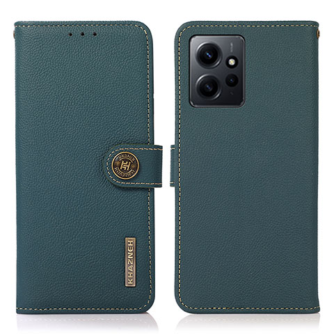 Custodia Portafoglio In Pelle Cover con Supporto B02H per Xiaomi Redmi Note 12 4G Verde