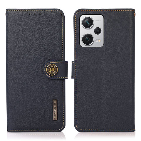 Custodia Portafoglio In Pelle Cover con Supporto B02H per Xiaomi Redmi Note 12 Explorer Blu