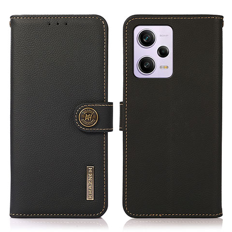 Custodia Portafoglio In Pelle Cover con Supporto B02H per Xiaomi Redmi Note 12 Pro 5G Nero