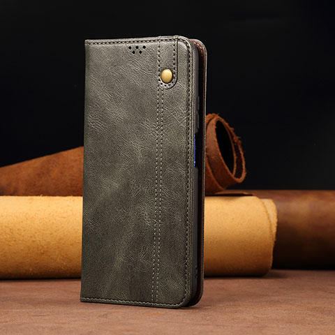 Custodia Portafoglio In Pelle Cover con Supporto B02S per Xiaomi Redmi Note 10 Lite India Verde