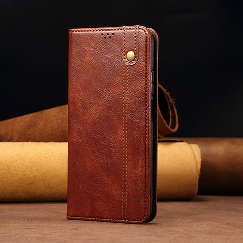 Custodia Portafoglio In Pelle Cover con Supporto B02S per Xiaomi Redmi Note 10 Pro 5G Marrone