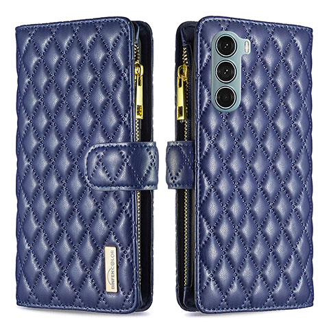 Custodia Portafoglio In Pelle Cover con Supporto B03F per Motorola Moto Edge S30 5G Blu