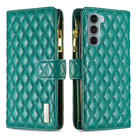 Custodia Portafoglio In Pelle Cover con Supporto B03F per Motorola Moto Edge S30 5G Verde