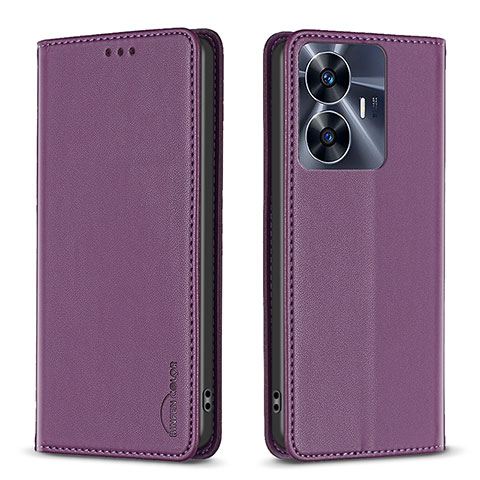 Custodia Portafoglio In Pelle Cover con Supporto B03F per Realme C55 Viola