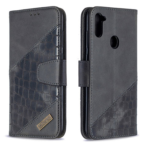 Custodia Portafoglio In Pelle Cover con Supporto B03F per Samsung Galaxy A11 Nero