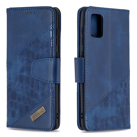 Custodia Portafoglio In Pelle Cover con Supporto B03F per Samsung Galaxy A31 Blu