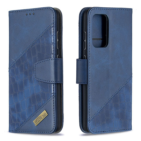 Custodia Portafoglio In Pelle Cover con Supporto B03F per Samsung Galaxy A52 4G Blu
