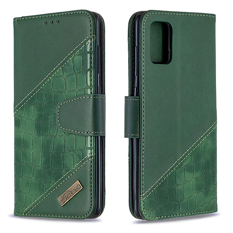 Custodia Portafoglio In Pelle Cover con Supporto B03F per Samsung Galaxy A71 5G Verde