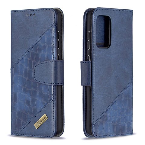 Custodia Portafoglio In Pelle Cover con Supporto B03F per Samsung Galaxy A72 4G Blu