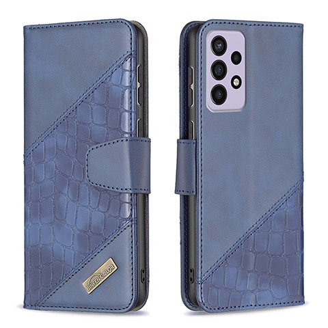 Custodia Portafoglio In Pelle Cover con Supporto B03F per Samsung Galaxy A73 5G Blu