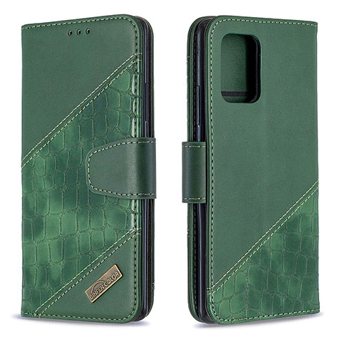 Custodia Portafoglio In Pelle Cover con Supporto B03F per Samsung Galaxy A91 Verde