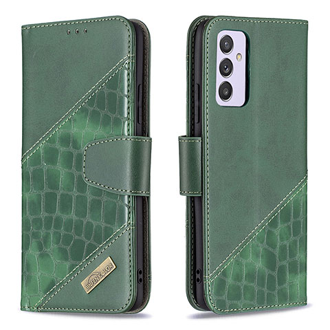 Custodia Portafoglio In Pelle Cover con Supporto B03F per Samsung Galaxy Quantum2 5G Verde