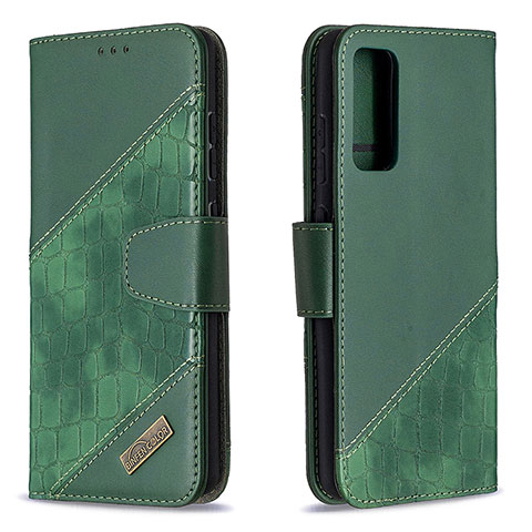 Custodia Portafoglio In Pelle Cover con Supporto B03F per Samsung Galaxy S20 FE 5G Verde