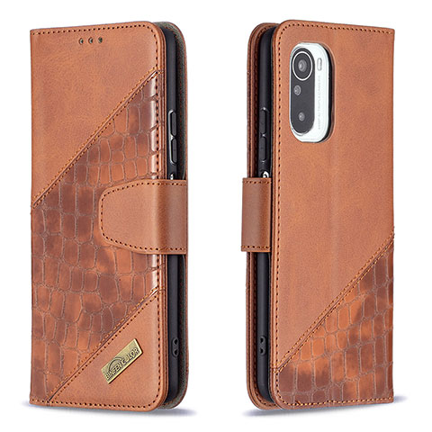 Custodia Portafoglio In Pelle Cover con Supporto B03F per Xiaomi Mi 11i 5G Marrone