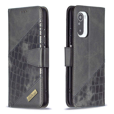 Custodia Portafoglio In Pelle Cover con Supporto B03F per Xiaomi Redmi K40 5G Nero