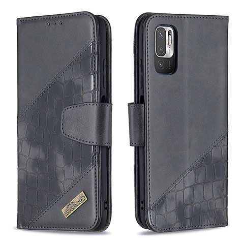 Custodia Portafoglio In Pelle Cover con Supporto B03F per Xiaomi Redmi Note 10T 5G Nero