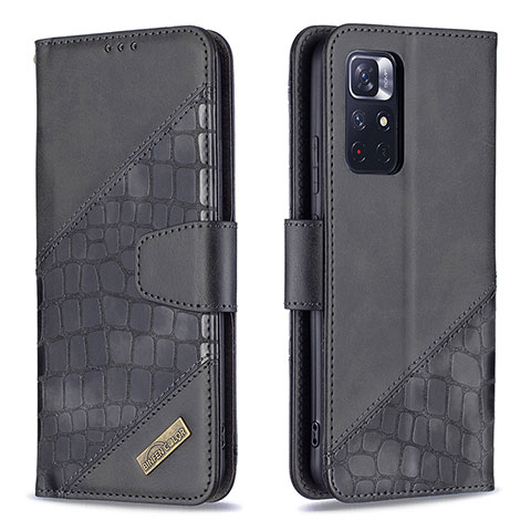 Custodia Portafoglio In Pelle Cover con Supporto B03F per Xiaomi Redmi Note 11 5G Nero