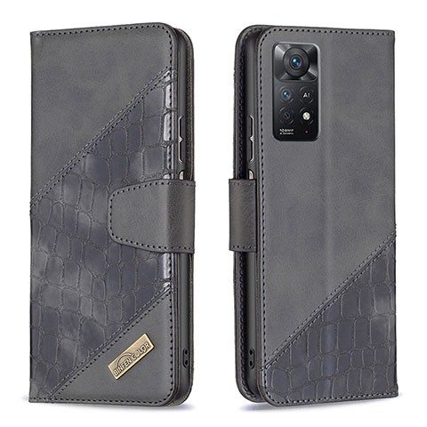 Custodia Portafoglio In Pelle Cover con Supporto B03F per Xiaomi Redmi Note 11 Pro 4G Nero