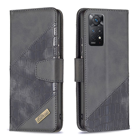 Custodia Portafoglio In Pelle Cover con Supporto B03F per Xiaomi Redmi Note 11 Pro 5G Nero