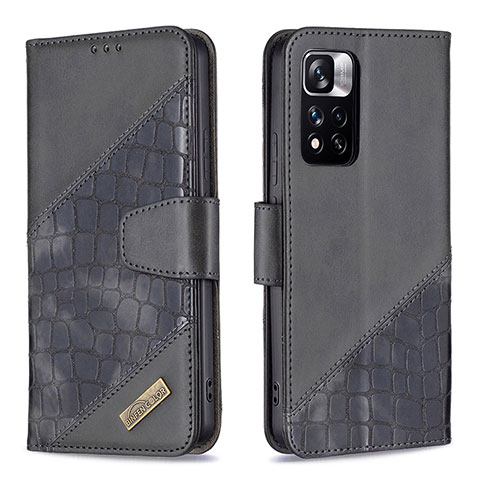 Custodia Portafoglio In Pelle Cover con Supporto B03F per Xiaomi Redmi Note 11 Pro+ Plus 5G Nero