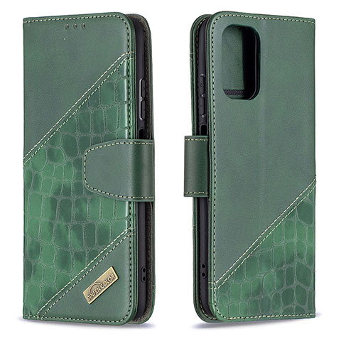 Custodia Portafoglio In Pelle Cover con Supporto B03F per Xiaomi Redmi Note 11 SE India 4G Verde