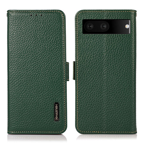 Custodia Portafoglio In Pelle Cover con Supporto B03H per Google Pixel 7 5G Verde