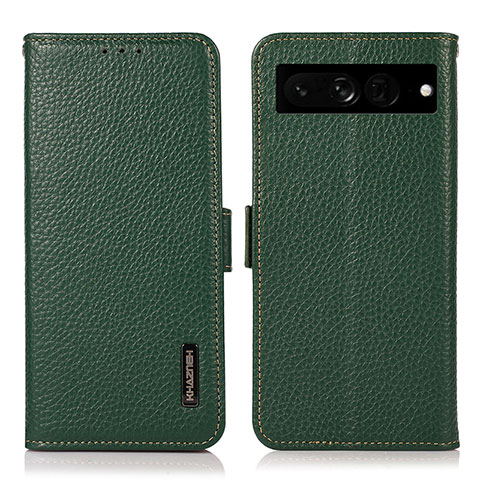 Custodia Portafoglio In Pelle Cover con Supporto B03H per Google Pixel 7 Pro 5G Verde