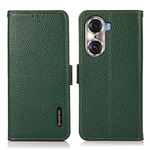 Custodia Portafoglio In Pelle Cover con Supporto B03H per Huawei Honor 60 Pro 5G Verde