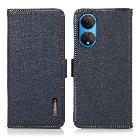 Custodia Portafoglio In Pelle Cover con Supporto B03H per Huawei Honor X7 Blu