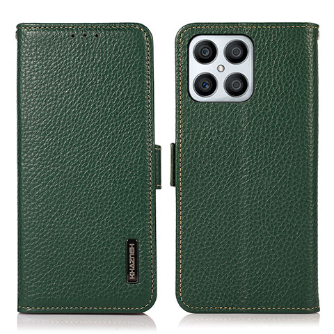 Custodia Portafoglio In Pelle Cover con Supporto B03H per Huawei Honor X8 4G Verde