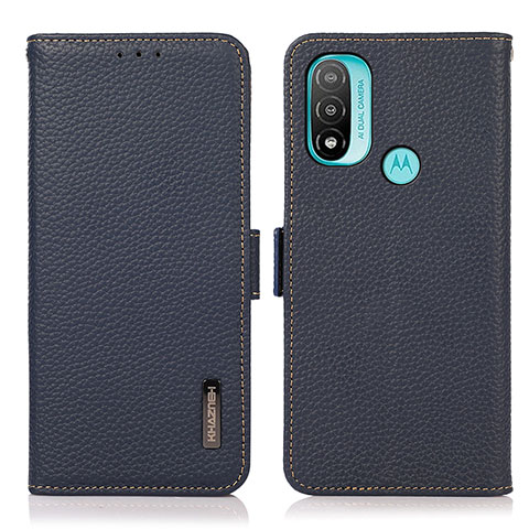 Custodia Portafoglio In Pelle Cover con Supporto B03H per Motorola Moto E40 Blu