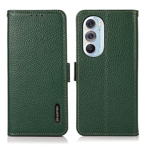 Custodia Portafoglio In Pelle Cover con Supporto B03H per Motorola Moto Edge 30 Pro 5G Verde