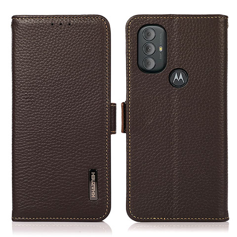 Custodia Portafoglio In Pelle Cover con Supporto B03H per Motorola Moto G Play Gen 2 Marrone