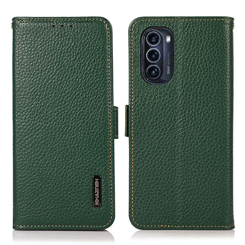 Custodia Portafoglio In Pelle Cover con Supporto B03H per Motorola Moto G52j 5G Verde