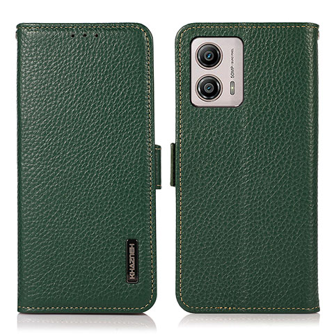 Custodia Portafoglio In Pelle Cover con Supporto B03H per Motorola Moto G53 5G Verde