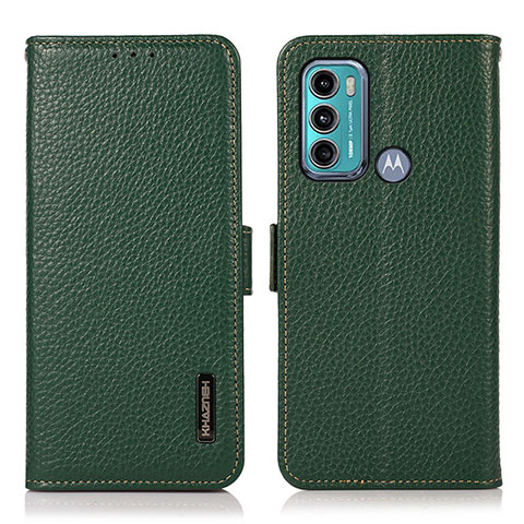 Custodia Portafoglio In Pelle Cover con Supporto B03H per Motorola Moto G60 Verde