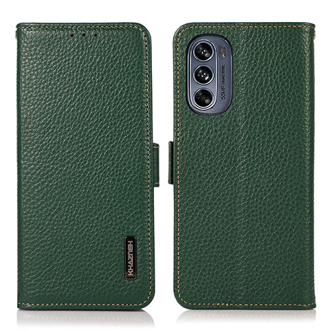 Custodia Portafoglio In Pelle Cover con Supporto B03H per Motorola Moto G62 5G Verde