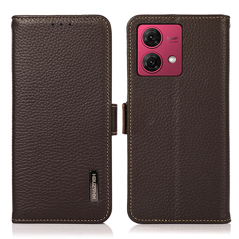 Custodia Portafoglio In Pelle Cover con Supporto B03H per Motorola Moto G84 5G Marrone