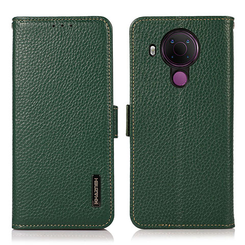 Custodia Portafoglio In Pelle Cover con Supporto B03H per Nokia 5.4 Verde