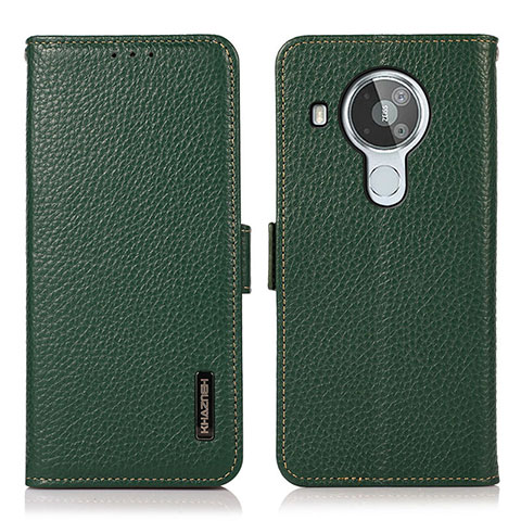 Custodia Portafoglio In Pelle Cover con Supporto B03H per Nokia 7.3 Verde