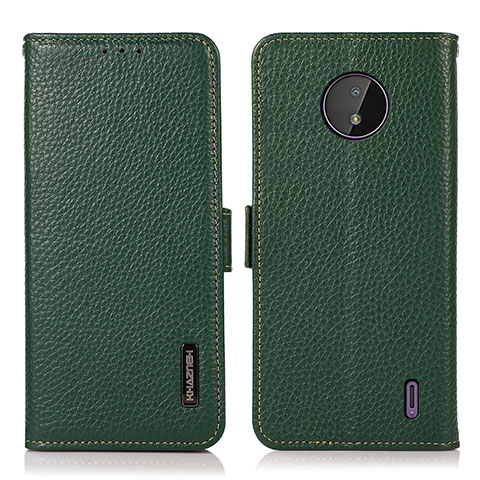 Custodia Portafoglio In Pelle Cover con Supporto B03H per Nokia C20 Verde