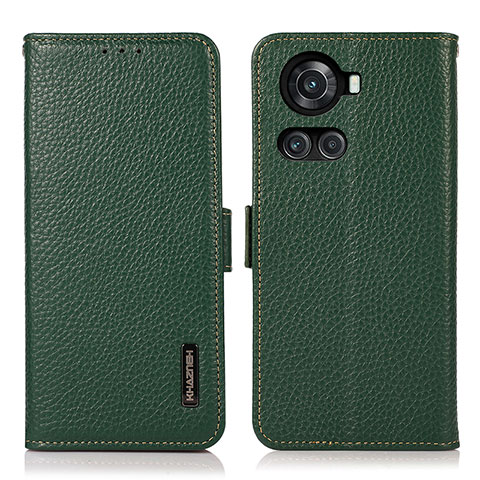 Custodia Portafoglio In Pelle Cover con Supporto B03H per OnePlus 10R 5G Verde