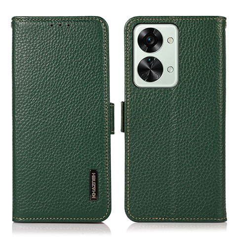 Custodia Portafoglio In Pelle Cover con Supporto B03H per OnePlus Nord 2T 5G Verde