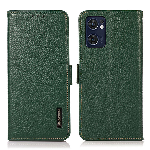 Custodia Portafoglio In Pelle Cover con Supporto B03H per OnePlus Nord CE 2 5G Verde