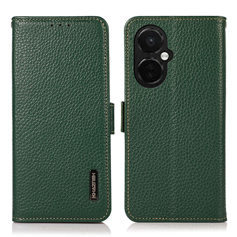 Custodia Portafoglio In Pelle Cover con Supporto B03H per OnePlus Nord CE 3 5G Verde